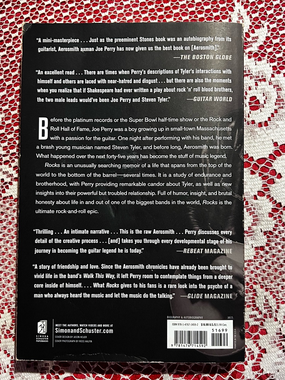 Rocks: My Life In and Out of Aerosmith by Joe Perry - Black Cover - Picture 2 of 2